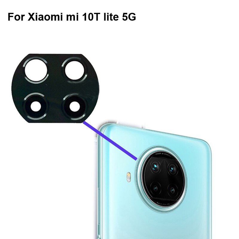 2PCS Tested For Xiaomi mi 10T lite 5G Rear Back Camera Glass Lens Xiao Mi 10 T Lite Repair Parts Mi10T Lite 5G Replacement