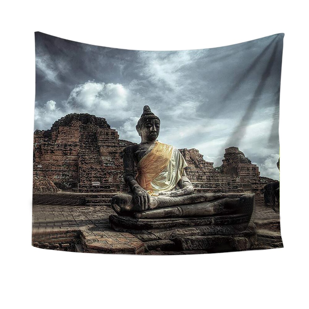60 * 50 tommer buddha trykt gobelin blød polyester vægophæng kunst gobelin hjem stue soveværelse indretning hængende billeder