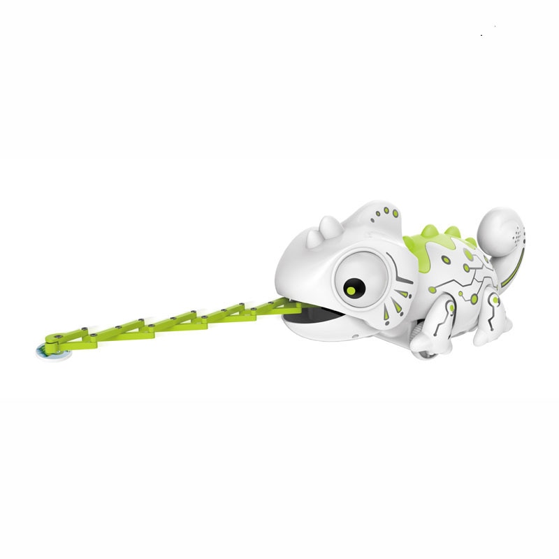 EBOYU 777-618 RC Robotic Chameleon Toy with Multi Colored LED Lights and Bug Catching Action RC Robot Hungry Chameleon Pet Toy