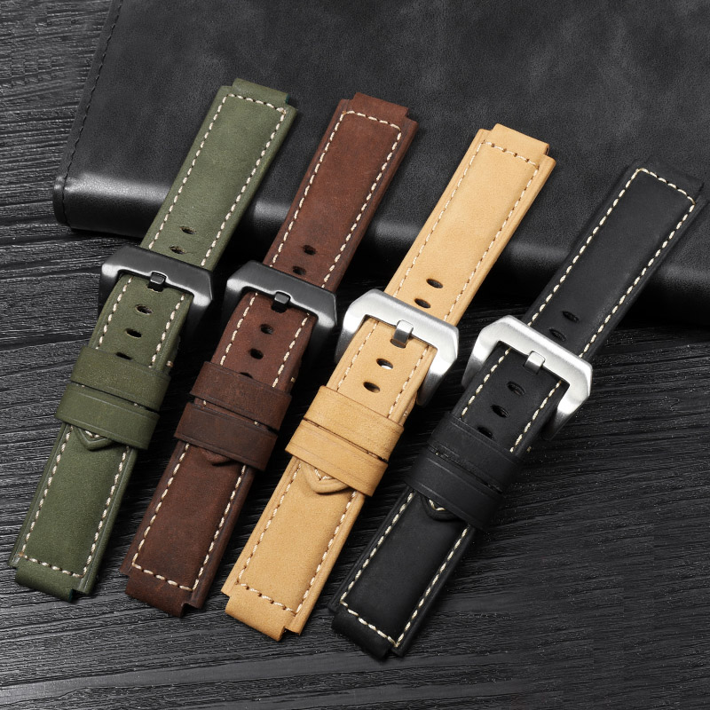 For TIMEX Watchband Men's Tide Compass Strap T2N721 T2N720 W2R55500 TW2T76500 Convex leather wristwatch chain 24x16mm with tools