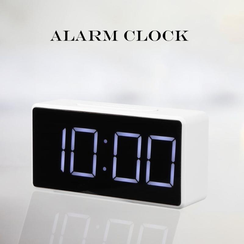 Digital alarm ledet ur snooze bordur elektronisk ur skrivebord alarm ur usb timer kalendermåler