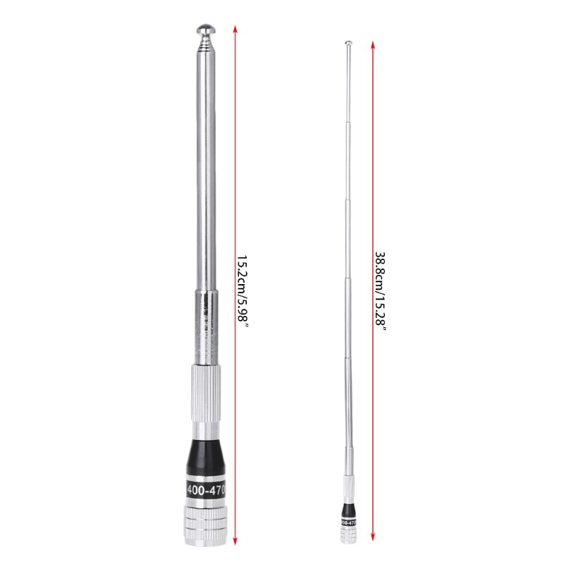 Teleskop Metall Biegsamen Antenne SMA-Male UHF 400-470MHz für Yaesu VX-3R Radio X6HA