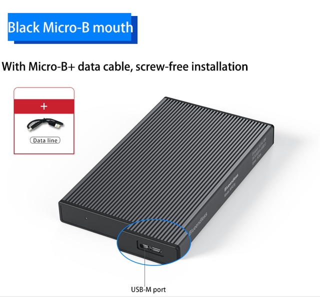 Blueendless HDD Case SATA to USB 3.0 High Speed 5Gbps 6TB Aluminum HDD Hard Drive Box for Tablet Laptop External Hard Drive: MR23F B-A