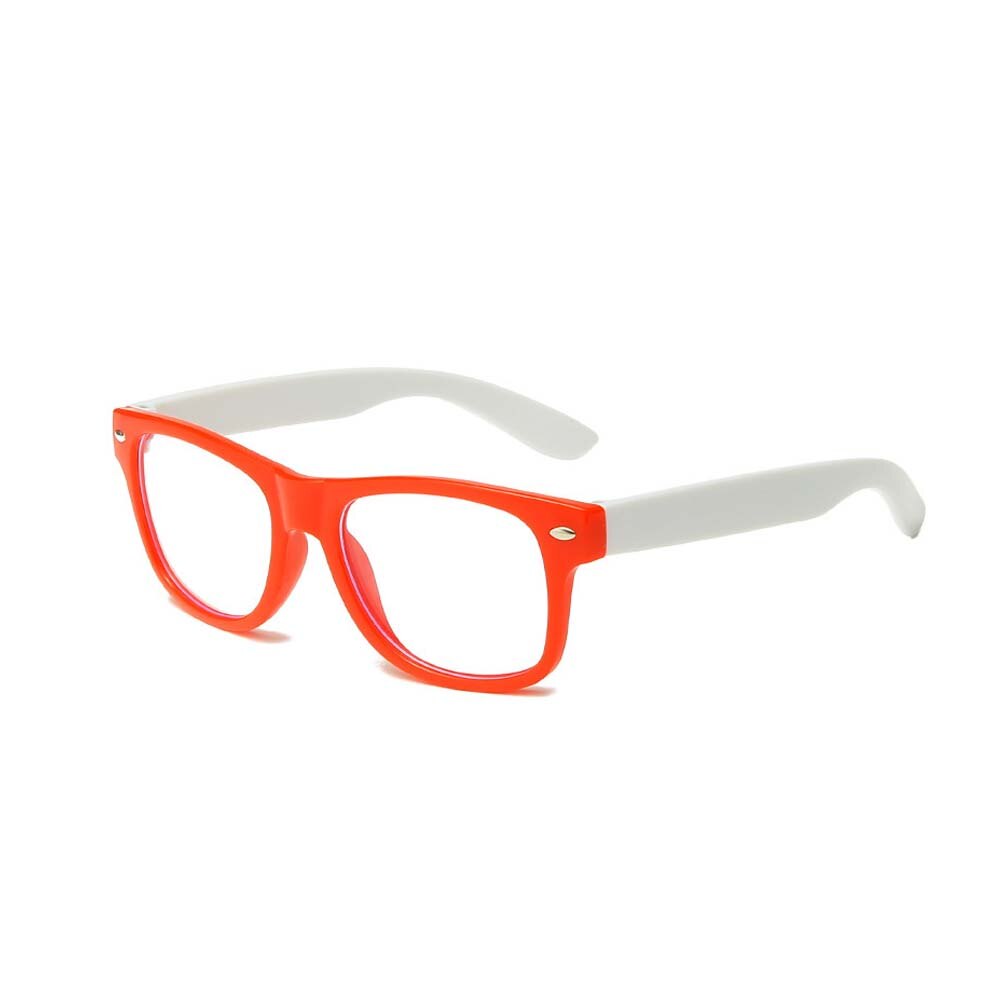 Anti Blue Light Kids Glasses Boys Girls Square Optical Frame Eyeware Computer Transparent Eyeglasses Candy Color Reading Glasses: white