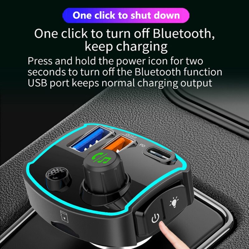 Auto Bluetooth 5.0 Stereo Ontvanger Mp3 Speler Usb Snel Opladen Fast Charger Ondersteuning Bluetooth Dsp Muziek