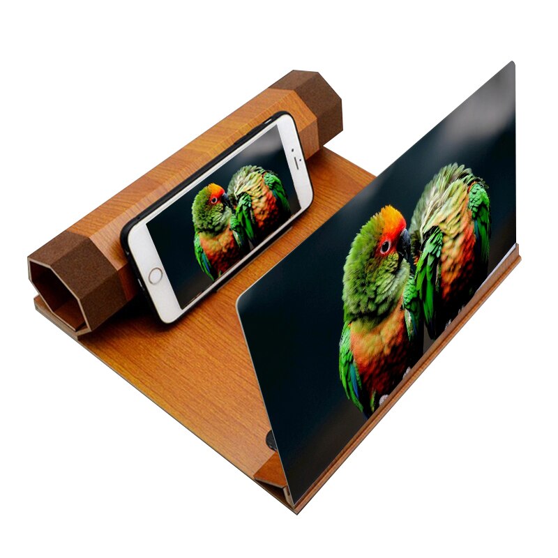 Rolled-up 12 inch and durable solid wood Mobile Phone Screen Magnifier Video Amplifier Smartphone Stand Enlarge