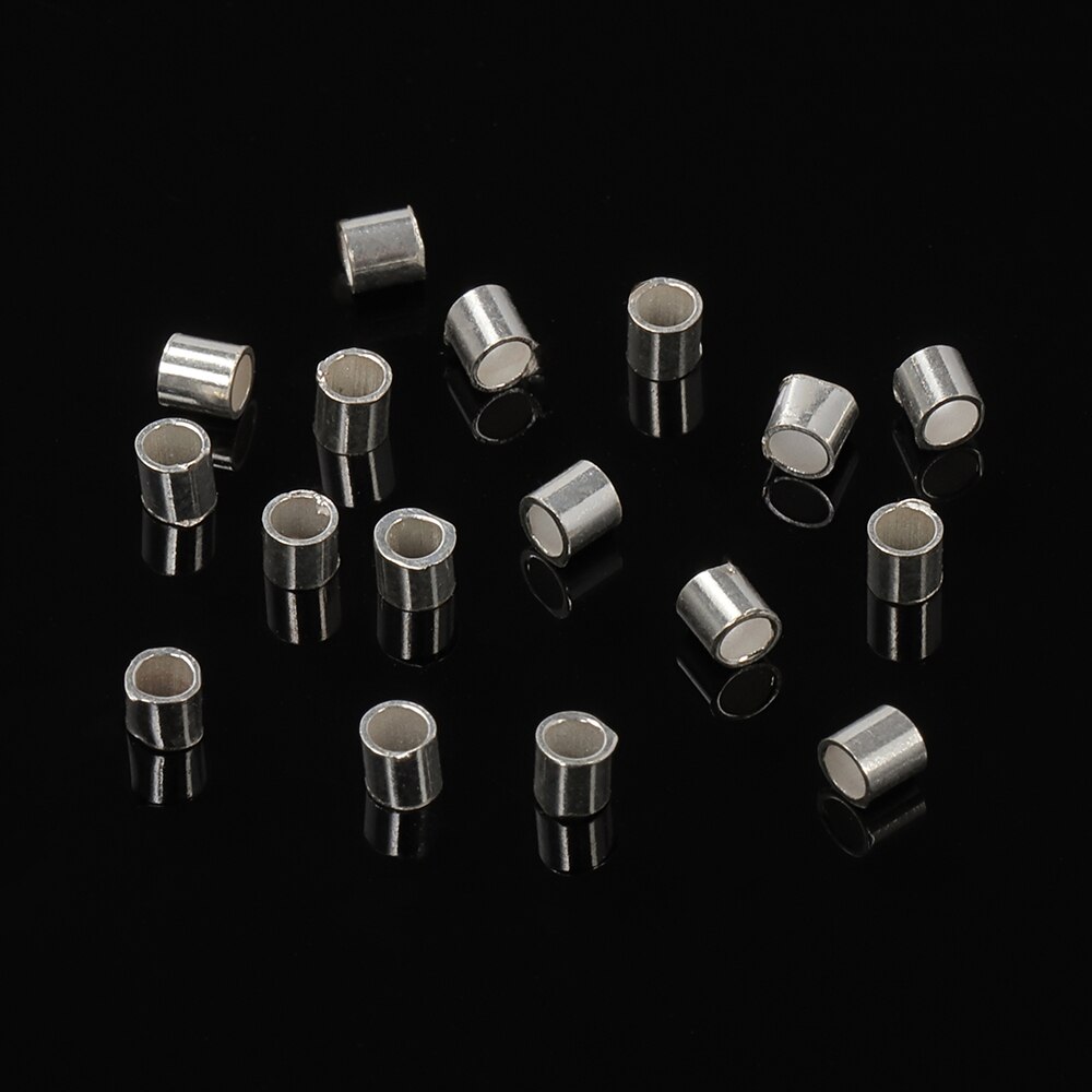 20 piezas cuentas de extremo engarzado de Plata de Ley 925 para hacer joyería de pulsera DIY