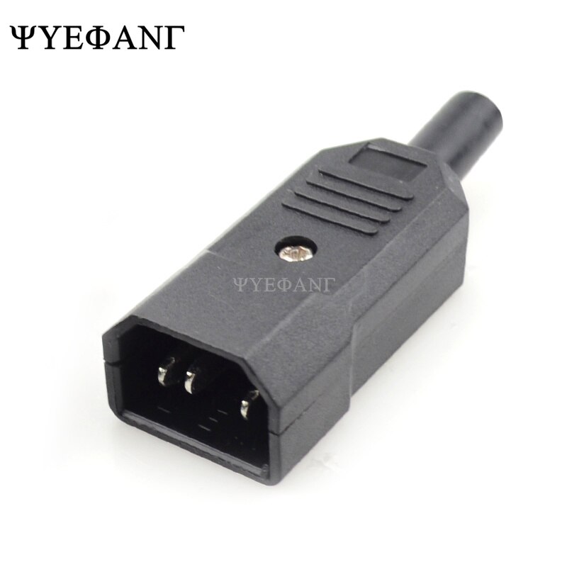 IEC Gerade Kabel Stecker Stecker C13 C14 10A 250V Schwarz weibliche und männliche Stecker Kabelmontage Energie Stecker 3 Stift AC Buchse