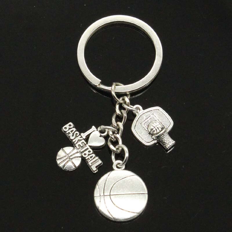 I Love Basketball Basketball Hoop Pendant Diy Handmade Charms Men Keychain Car Keychain Jewelry Souvenir For