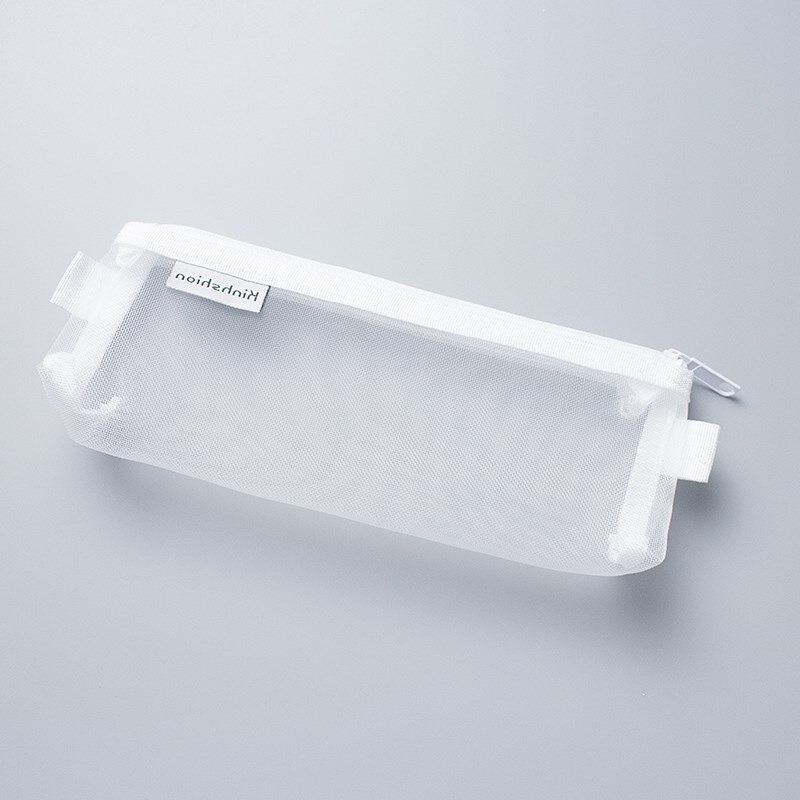 1pcs Simple Transparent Mesh Pencil Case School Supplies Colour Pen Box Office Student Pencil Cases Nylon: 335