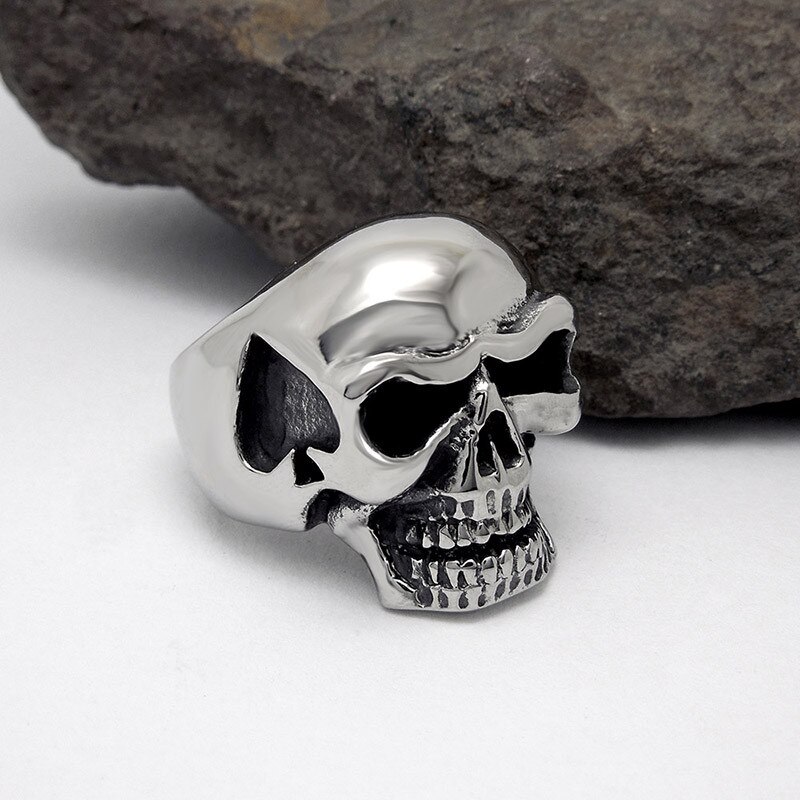 Zorcvens Gothic Heren Rvs Cool Skull Ring