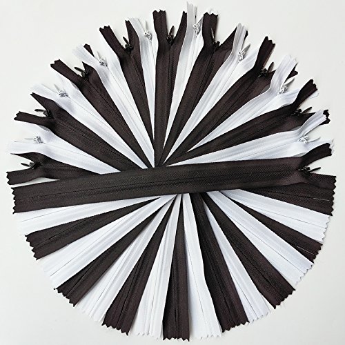 Suoja 6 stks/15/25/40/50/60 cm Wit &amp; Zwart mix kleur Onzichtbare ritsen Rits Kussen Kledingstuk Jurk Kleding Kussen Volledige: 3 / 40CM