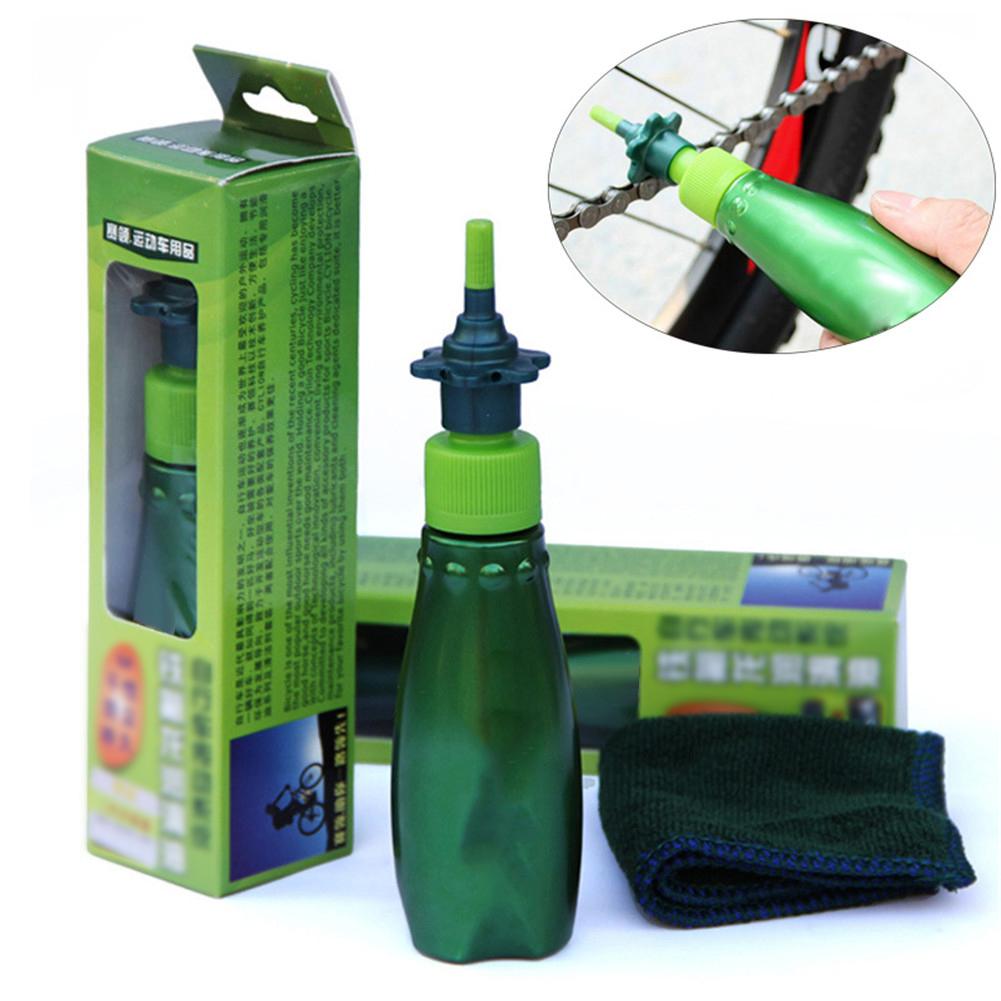 60ML Bike Teflon Dry Lubricating Lube Bicycle Chain Oil Bearing Flywheel Brakes Rust Bike Chain Care Tools With Cleaning Cloth