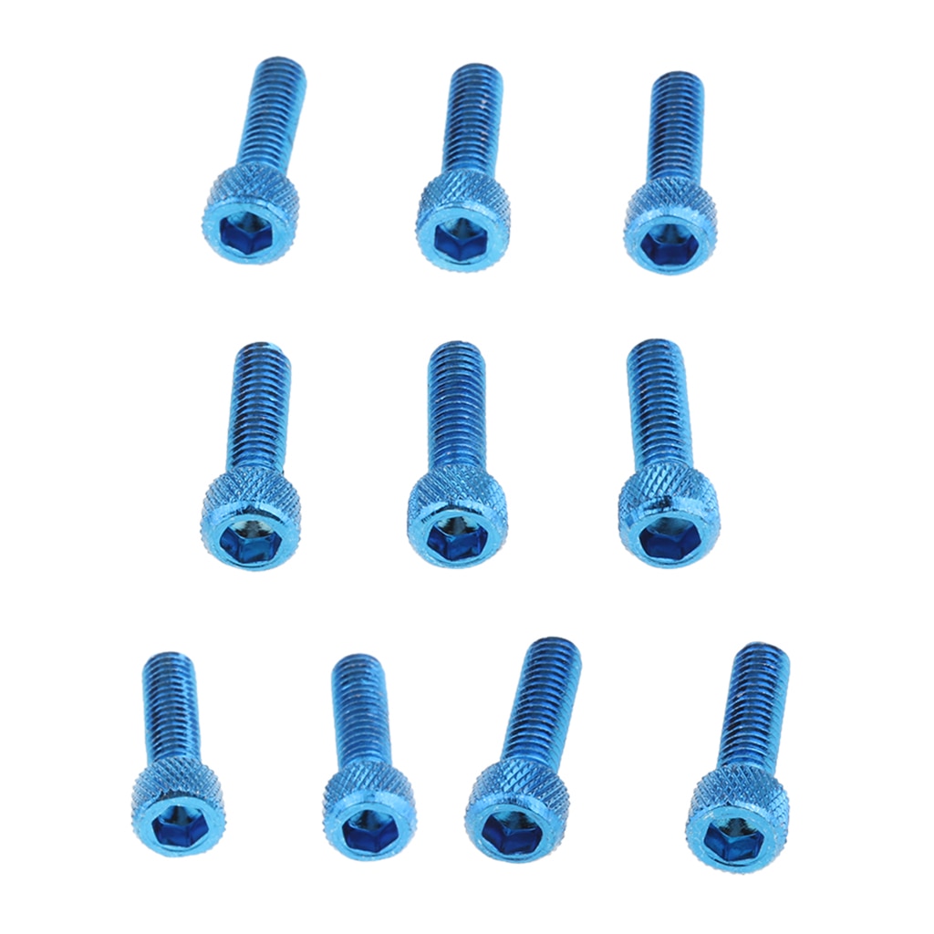10 Pcs M6x20mm Aluminum Hex Socket Cap Screws Head Key Bolt Blue