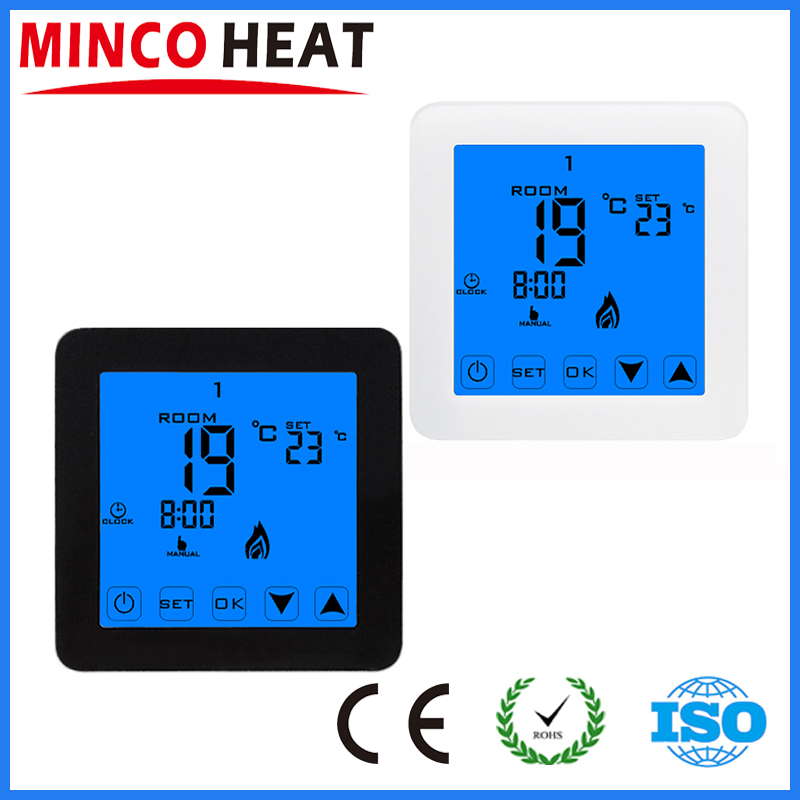 Minco Warmte Thermoregulator Lcd Touch Screen Kamerthermostaat Thermostaat Voor Elektrische Verwarming Floor