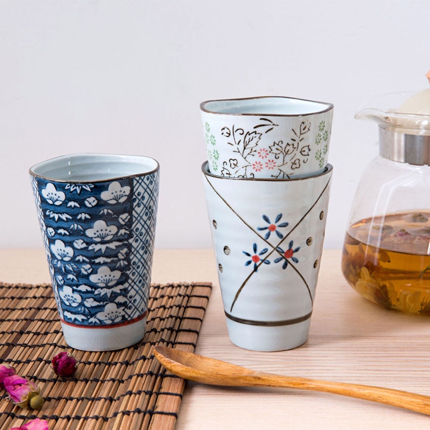 Porcelain Ceramic Drinkware ceramic water cup retro hand-painted cups Japanese style tea set small teacup cup tea