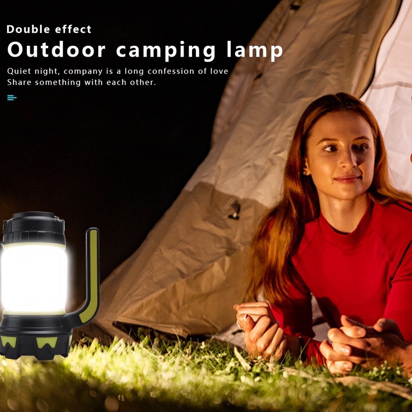 Camp lampe led camping lys usb genopladelig lommelygte dæmpbar spotlight arbejdslys vandtæt søgelys nødbrænder