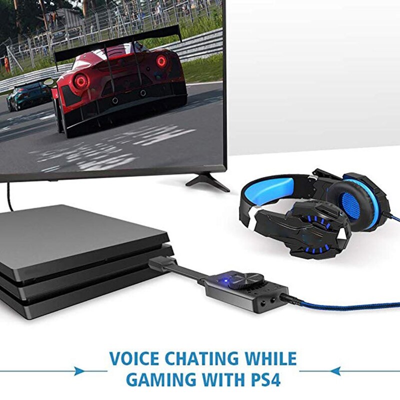 7.1CH USB External Sound Card 3.5mm Microphone Headset 2 in 1 o Converter with Adjustable Volume USB Sound Card