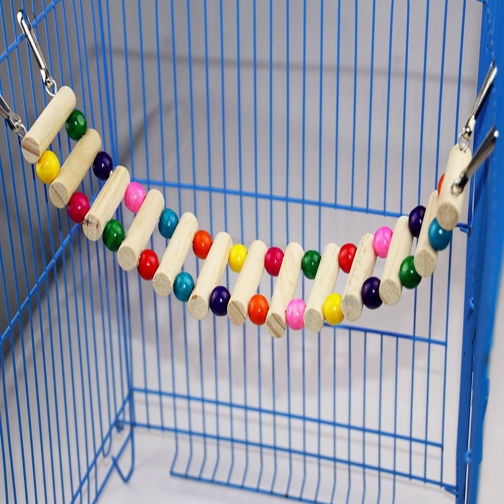 Woden Ladder Kabel Brug Swing Hangmat Kooien Voor Kleine Dieren Huisdier Vogel Papegaai Hamster Speelgoed Accessoires