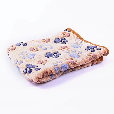 Husdjursfilt matta vinter varm mjuk slät hund katt säng matta söt tryckt korall fleece valp hund kennel matta kudde mjuk handduk: Kaffe / Xs 20 x 20cm