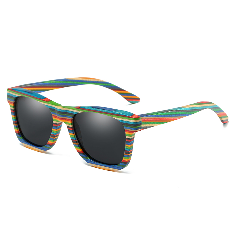 GM Sonnenbrille aus natürlichem Bambus und Holz, VIP-Handbuch, polarisierte Brille, Luxusmarke, , abbaubare Brille, Geschenkbox: Grün