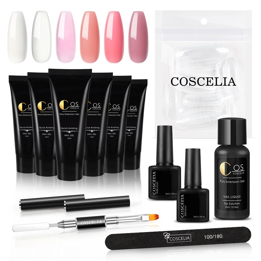 Manicure akryl poly negle gel kit sæt kunst dekorationer gel til forlængelse gel negle kit til negle: Sæt 05
