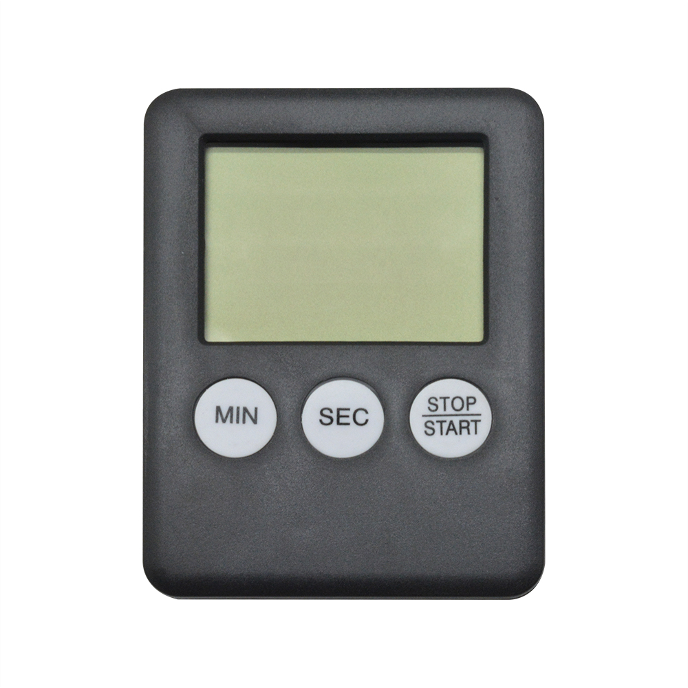 Super Thin Mini LCD Digital Display Kitchen Timer Square Cooking Count Up Countdown Alarm Sleep Stopwatch Clock: GRAY