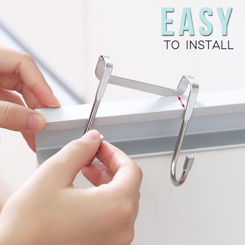 1 PCS Stainless Steel Double S-shaped Storage Hook, Storage Box Accessory For Bathroom Kitchen Wall And Door
