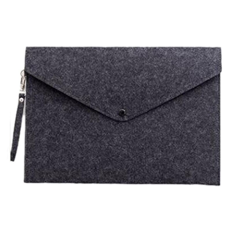1PC Simple A4 Big Capacity Document Bag Pad Business Briefcase File Folders Chemical Felt Filing Products: Dark Grey