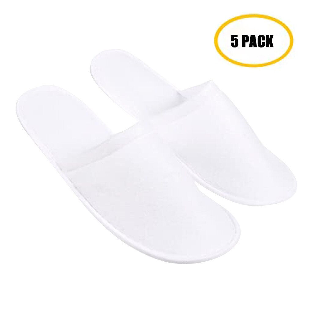 5/10/20/50Pcs Unisex Hotel Slippers Spa Shoes Disposable Non-slip Closed Toe Spa Slippers White Disposable Home Bathroom Shoes: A