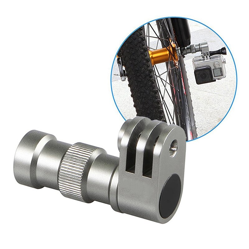 Cykel cykel hjul beslag holder stik mount til gopro hero 7/6/5/4 xiaomi sports kamera cykel nav sølv aluminium
