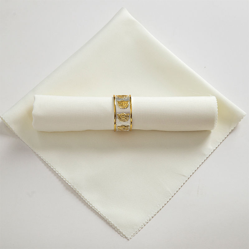 50X50Cm Servetten Doek Vierkante Satijnen Stof Servet Zakdoek Voor Bruiloft Verjaardag Thuis Party Hotel Goud geel: beige