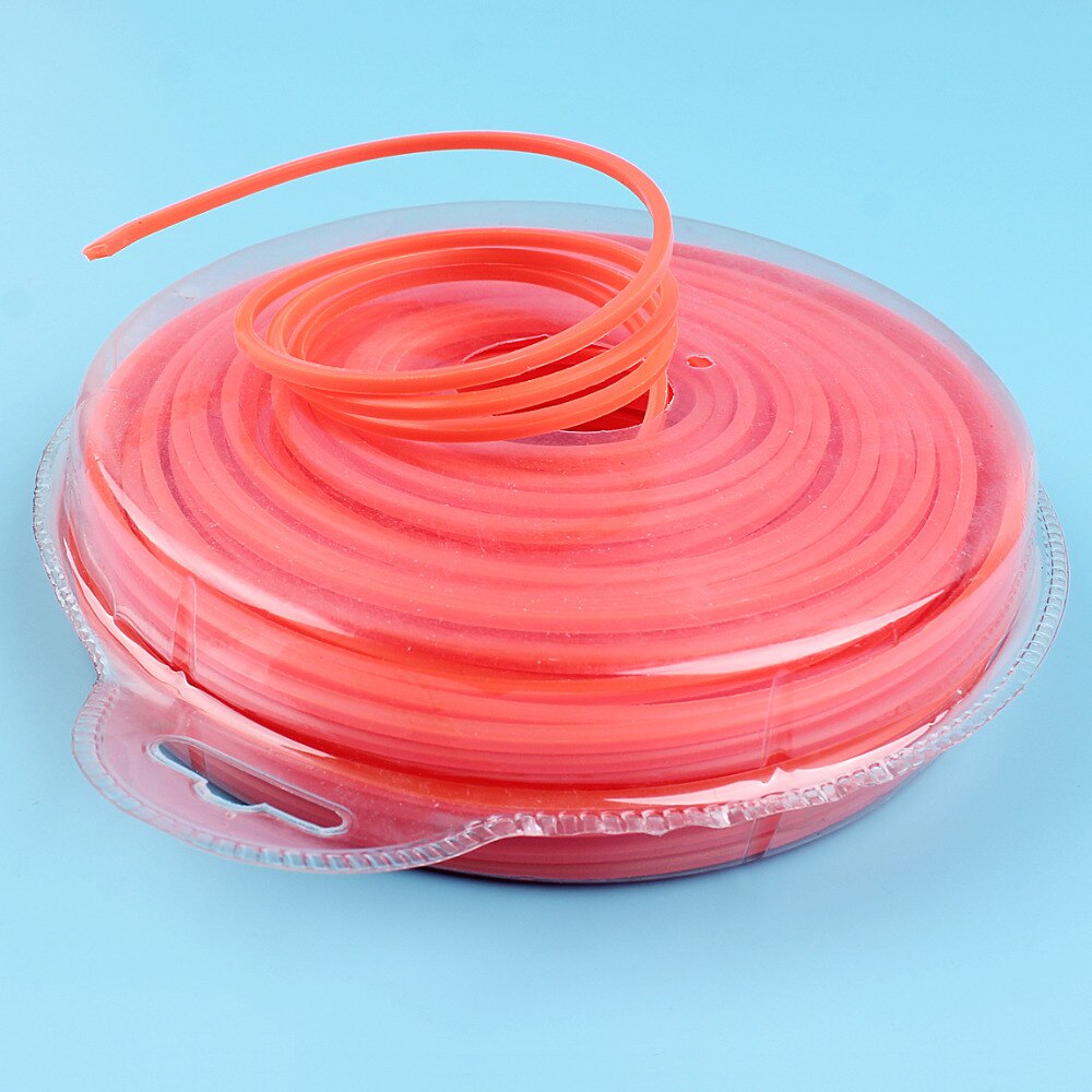 3.0mmx1LB Nylon Strimmer Spool Line Trimmer Brush Cutter Lawnmower Wire Square Rope Orange Parts Garden Tool