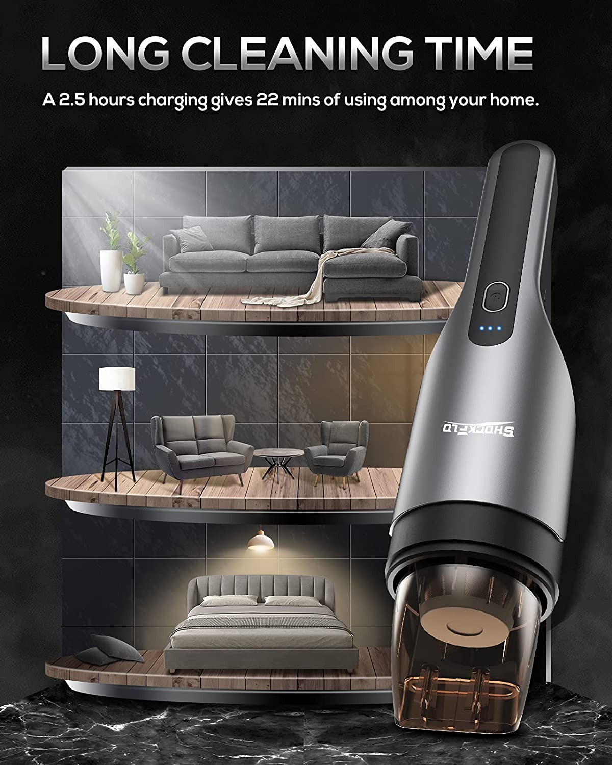 Aspirapolvere per auto ad alta potenza Cordless portatile ricaricabile portatile aspirapolvere 5500pa potenza di aspirazione per auto/casa/ufficio/peli di animali domestici