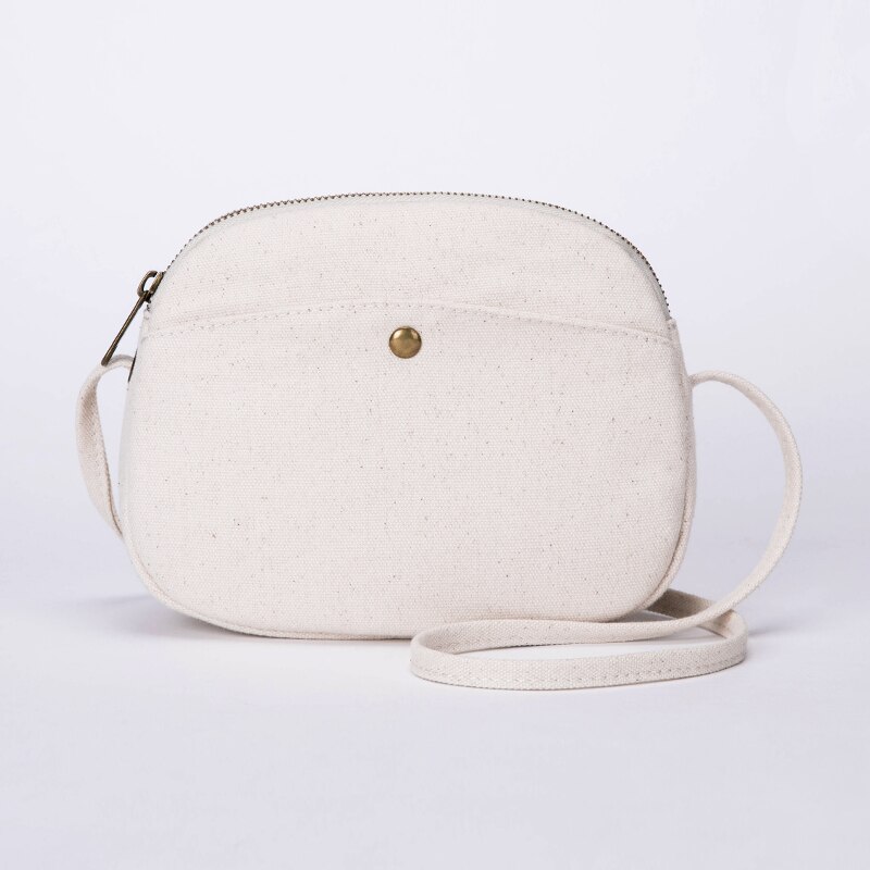 Bolsa de lona casual chique bolsa de ombro ins slung coreano mini concha bolsa feminina: Beige