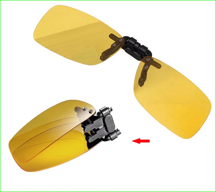 SGC02 Falten Und Polarisierte Sonnenbrille Clip Frauen & Männer Nachtsicht Brille Myopie Clip Sonnenbrille Für angeln reise: Gelb Farbe