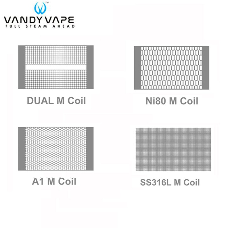 10pcs-50pcs All'ingrosso Vandy Vape Maglia V2 RDA Bobina 0.15ohm Dual M Ni80 M KA1 M 0.12ohm SS316L M Filo della Bobina Fit Vandyvape Maglia V2