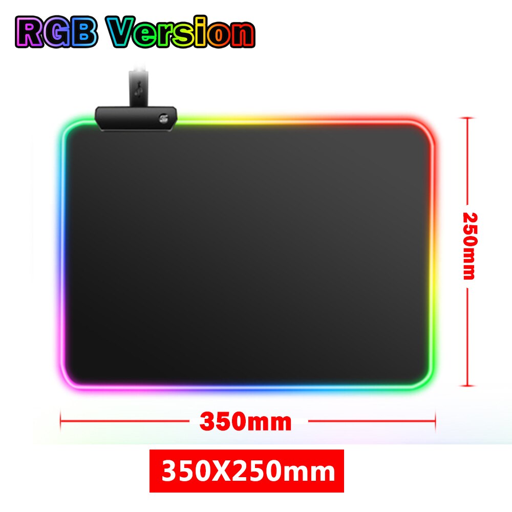 Rgb iso pelihiirimatto led-taustavalaistu matto iso koko mausepad peli näppäimistö hiirimatto gamer pöytä matto tietokoneen hiirimatto: Rgb 350 x 250mm