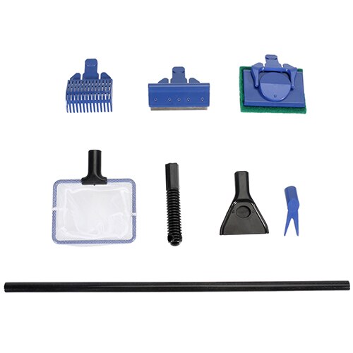 Docean 5 in 1 akvarietank rent sett fisk grus rake alger skrape gaffel svamp børste glass kjæledyr vannrenseverktøy: Default Title