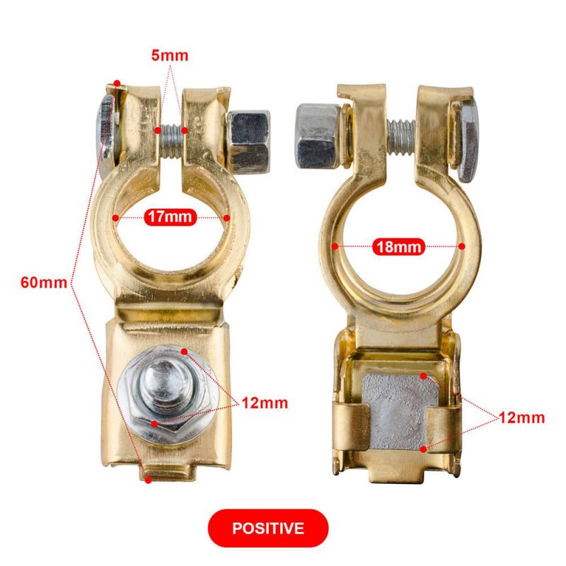 Universal 12v 2PCS Car Battery Charger Terminal Connector Battery 1 Pair Quick Release Battery Terminals Clamps Cap Clips Copper