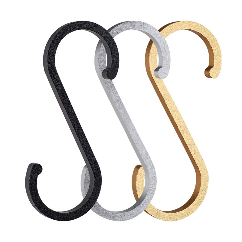 Crochets en aluminium en forme de S pour garde-corps de cuisine, 10 pièces, supports de fermoirs
