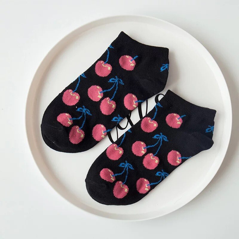 Chaussettes pour femmes Omelette Burger Sushi pomme plante fruits nourriture courte drôle coton chaussettes unisexe heureux chaussettes bateau chaussettes cheville: 3