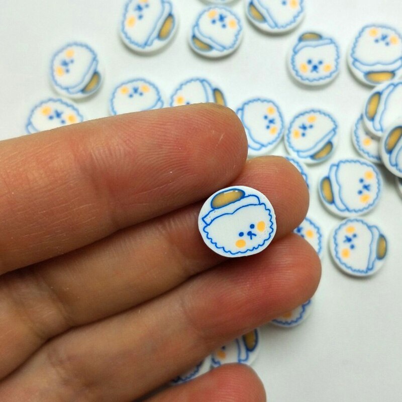 100g Cartoon Egg Dog Polymer Clay Slice Cute Sprinkles for Crafts Making Slimes Filler Accessories DIY Scrapbook Decoration 1cm