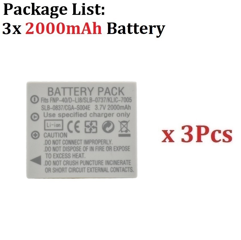 2000mah NP-40 NP40 FNP-40 battery + charger for Fuji F40iF455 F460 F470 F480 F601 F610 F650 F710 F710 F810 Z1 Z2 Z3 Z5 V10 J50: Gold