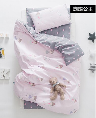 3 Stuks Baby Beddengoed Set Leuke Dier Katoen Wieg Beddengoed Kit Cartoon Omvat Kussensloop Laken Dekbedovertrek Zonder filler: 9