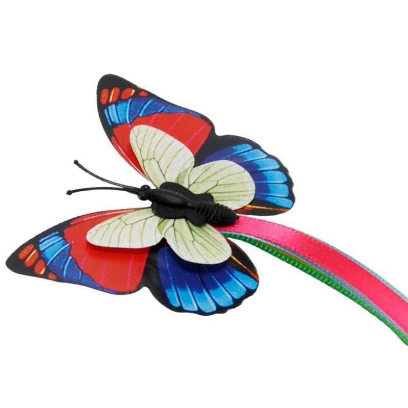 Bascolor Electric Rotating Butterfly Cat Toys with Two Replacement Flashing Butterflies Interactive Toy For Cats