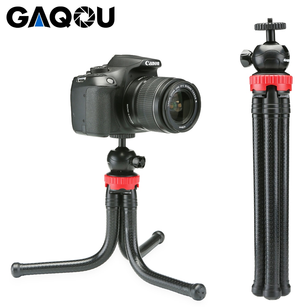 GAQOU Travel Flexible Octopus Mobile Phone Tripod With Holder Adapter for iPhone DSLR Digital Camera Nikon Gopro Mini Gorillapod