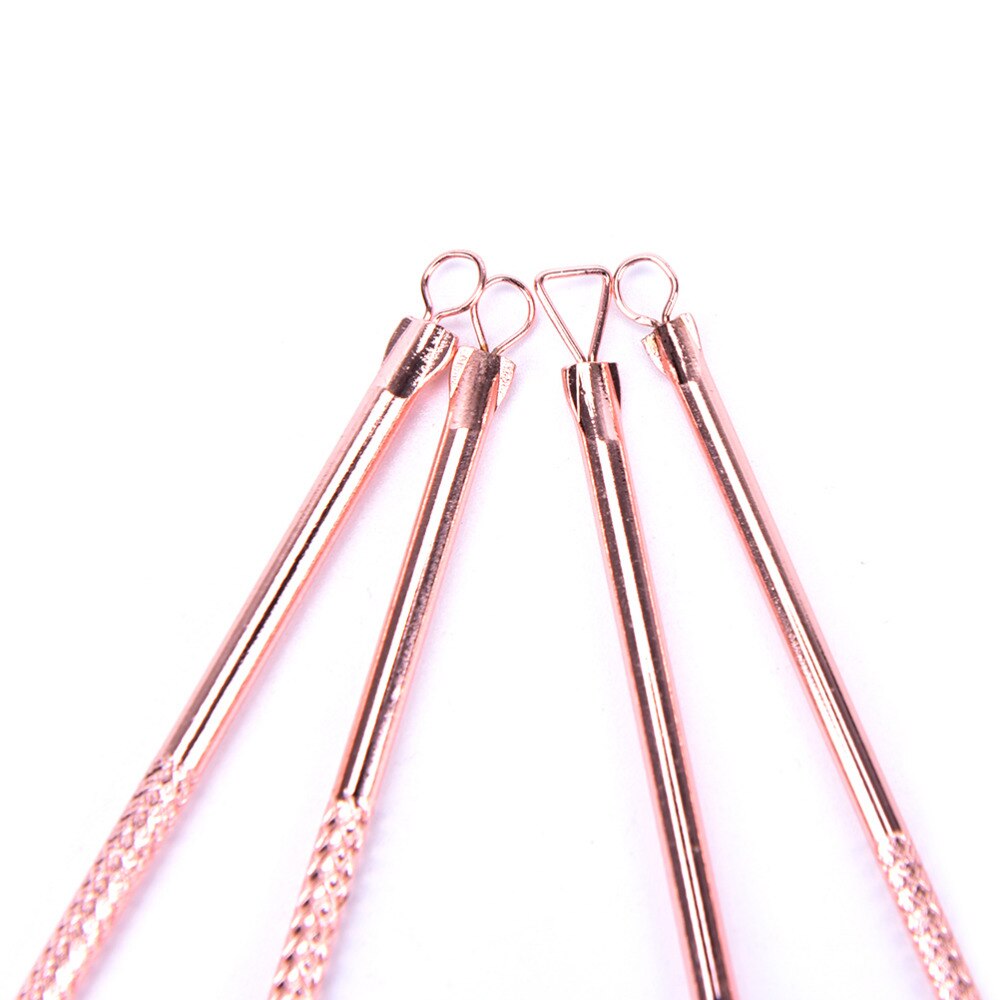 4pcs/Set Stainless Steel Acne Pimple Spot Extractor Pore Cleanser Kit Blackhead Blemish Remover Face Skin Care Tools