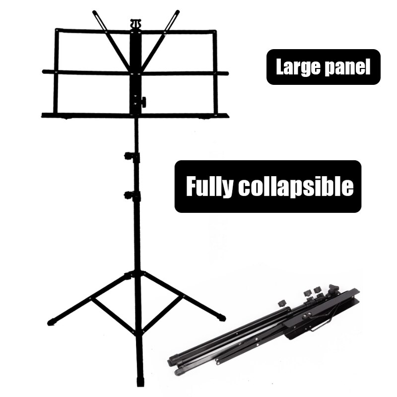 Music Sheet Tripod Stand Stainless Steel Music Stand Holder Height Adjustable with Carry Bag for Musical Instrument