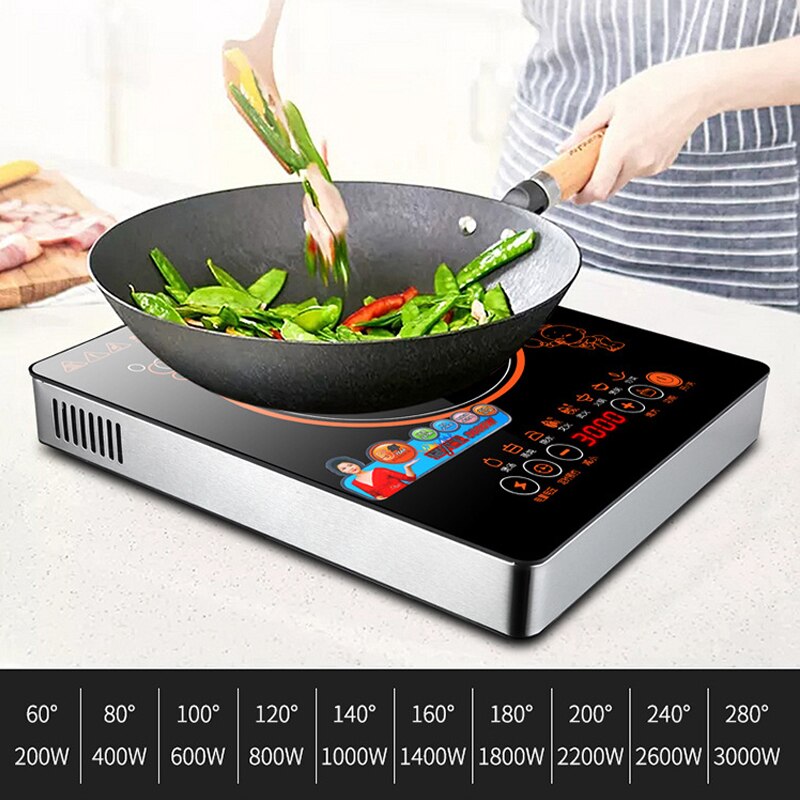 3000W Household Induction Cooker Large Power Household Electric Cooking Stove Intelligent Electromagnetic Kitchen Cooker PS-30
